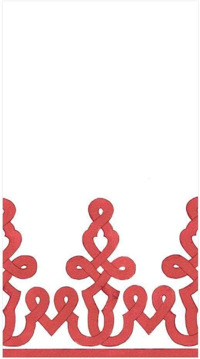 Dessin Passementerie papirservietter, linned, rød, 12 stk