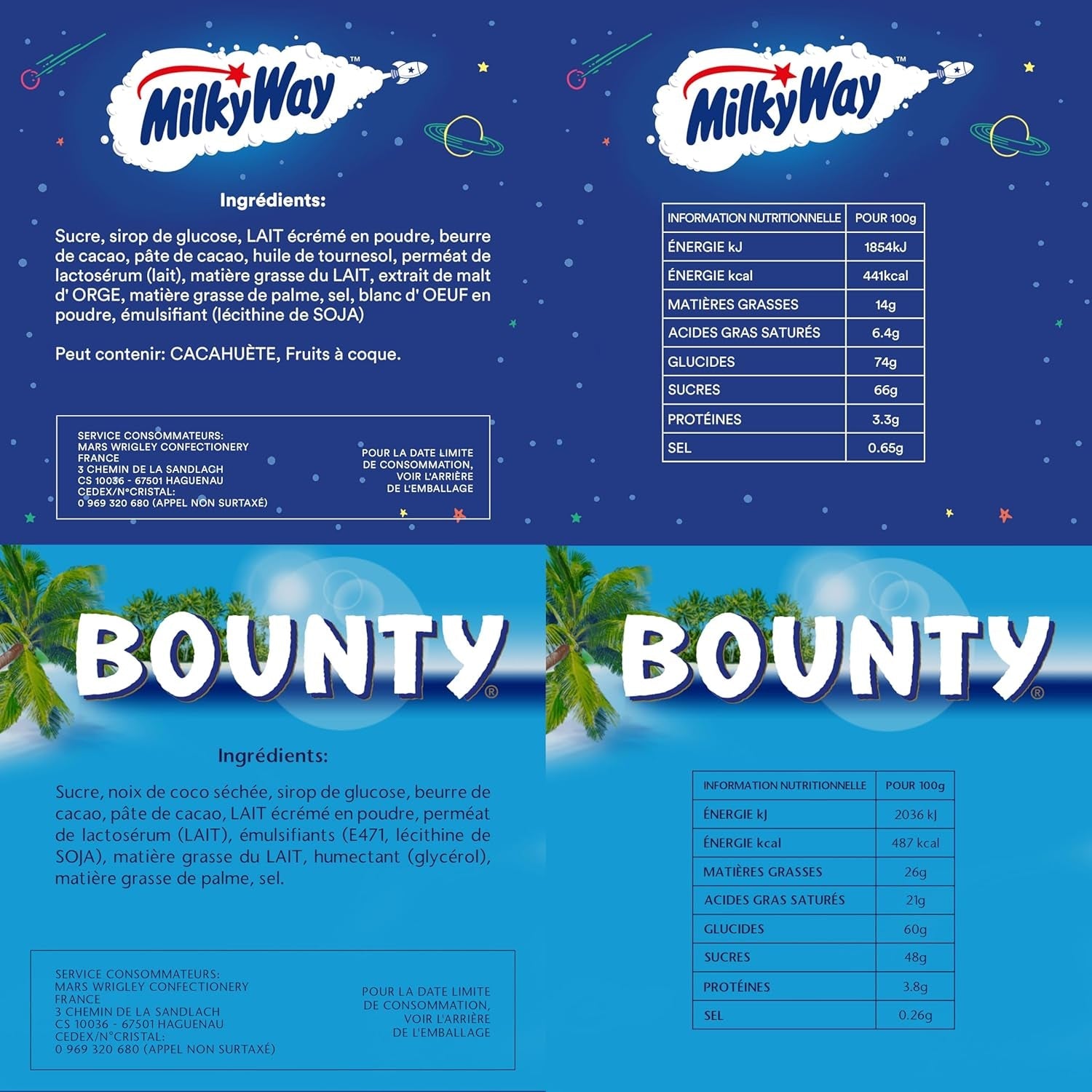 Mixed Minis, Snickers, Bounty, Twix, Milky Way, Chokolade Bulk Pack, En Pakke (1 x 400 g) (Pakke med 5)
