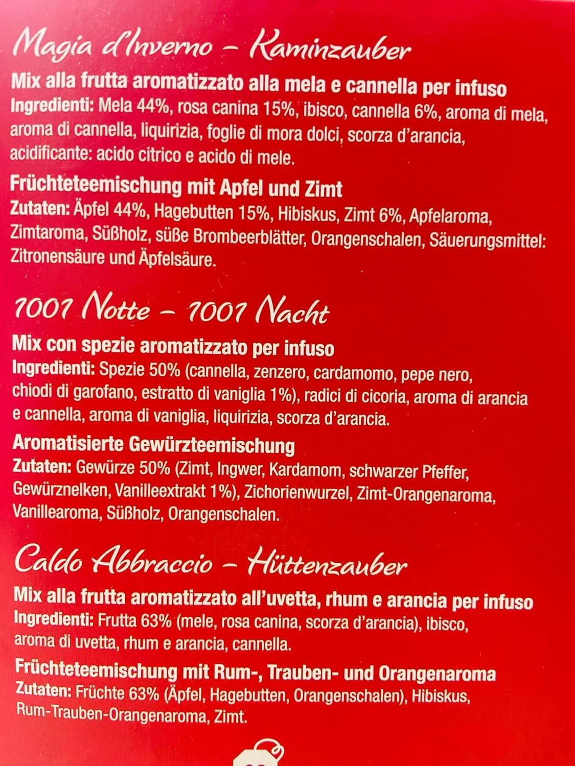 Pompadour 1913 vinterkollektion sortiment af koffeinfri frugt og urtete - 1 x 30 teposer (82,5 gram)