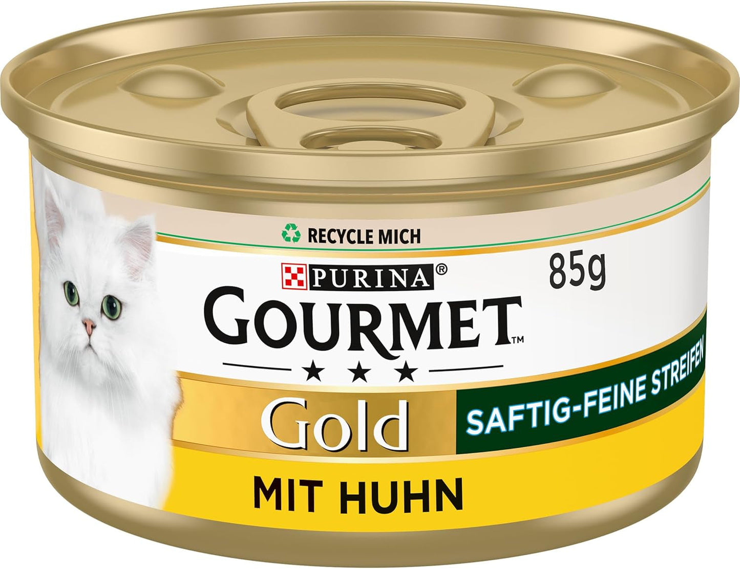 Gourmet-guldsukkulenter, fine strimler, våd kattefoder med kylling, pakke med 12 (12 x 85 g)