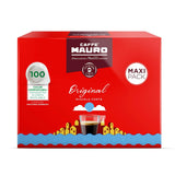 Caffè Mauro Torrefazione Kaffee Komposterbare Pods, Genbrugspakke, Original Mischung - 100 stk - Intensitet 10/10 - Kompatibel med ESE System Papir Pads 44 mm