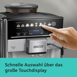 Siemens EQ.6 plus s300 automatisk espressomaskine TE653501DE, til mange kaffespecialiteter, mælkeskummer, keramisk kværn, dobbelt kaffefunktion, anti-kalk, automatisk damprensning, 1500 W, sølv