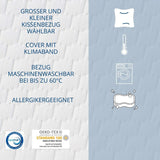 Genius Eazzzy skumpude 40X80 Cm højde 10Cm - Nakkestøttepude med 2 graders hårdhed + kølende gelskum - Sovepude til side-, ryg- og mavesovere mod nakkesmerter, polyester Naty Shop standardpuder