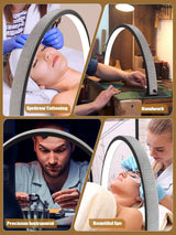 Kalolary Lampadaire, Lash Lumière Pour Extensions De Cils Regglable À 360°, 3000K-6000K Demi-Lune Lampe, Lamp De Beauté (Halvmånelampe)