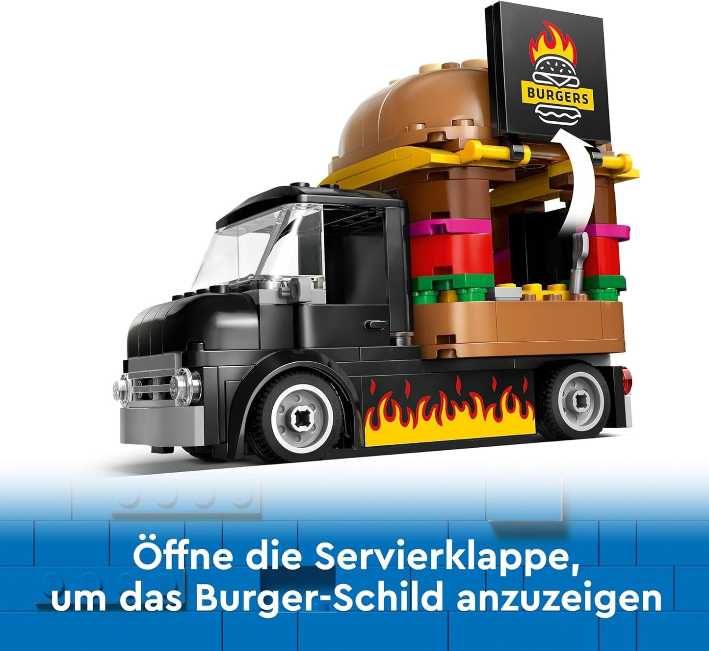 LEGO City Burger Truck Byggesæt med Legetøjsbil til 5-årige, Food Truck Minifigur og tilbehør, Sjov gave til drenge og piger 60404 Byggesæt Besuche den LEGO-Store