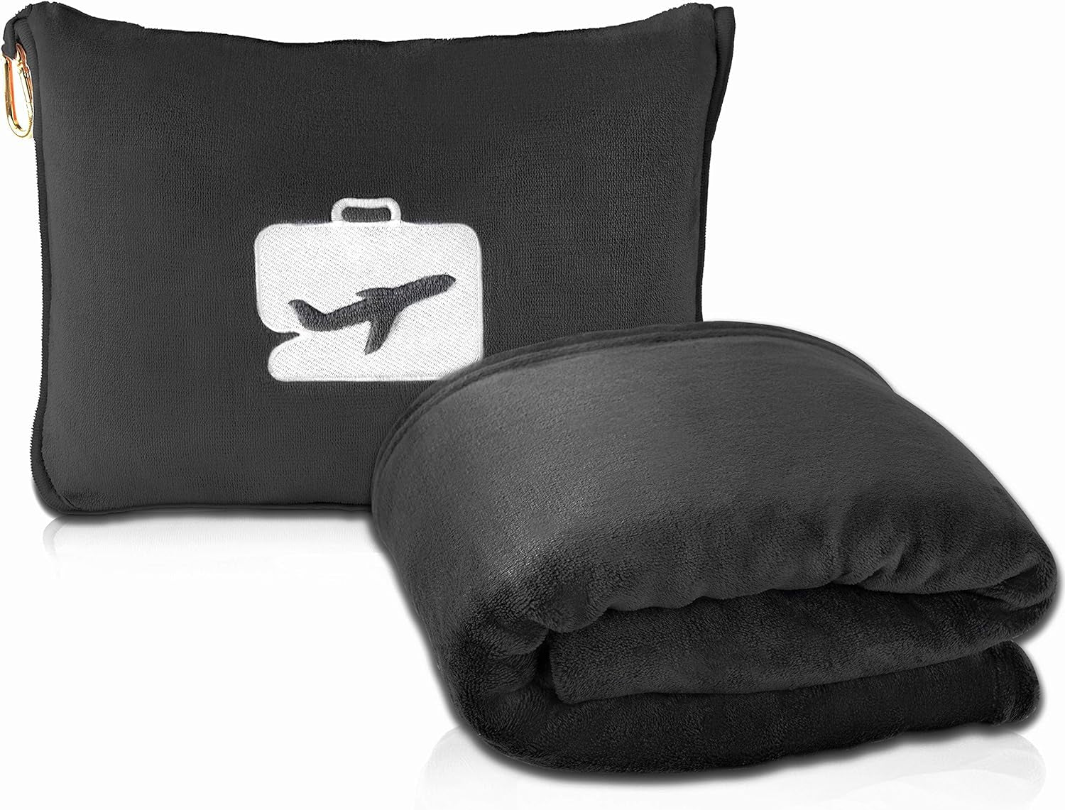 Eversnug rejsetæppe og pude - blødt 2 i 1 flytæppe med blødt lommepudebetræk, håndtaskebetræk og rygsækholder (burgunderrød) rejsepuder Naty Shop Sort