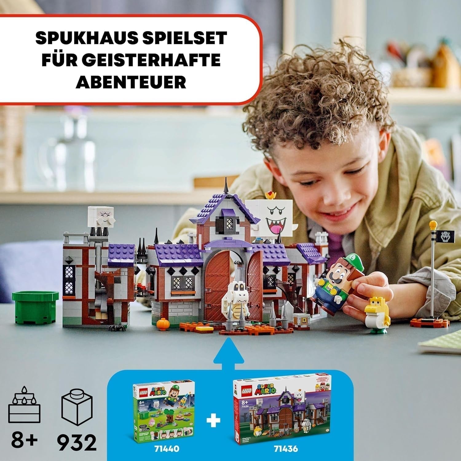 LEGO Super Mario King Buu Huu's Haunted House Kids Haunted House Nintendo-samlesæt med Baby Yoshi-gave til drenge, piger og spillere i alderen 8+ 71436 Byggesæt Besuche den LEGO-Store