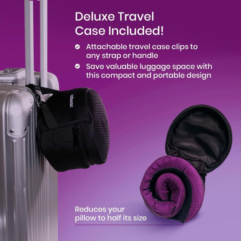 Cabeau Cool Long Haul rejsepude – Evolution Cool – Memory Foam med ventilationsåbninger – Kompakt med bæretaske (rød)