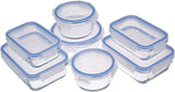 Amazon Basics madbeholdere af glas med låg 20 pakke (10 beholdere + 10 låg) BPA-fri klare blå madopbevaringsbokse Naty Shop 14 pakke enkelt