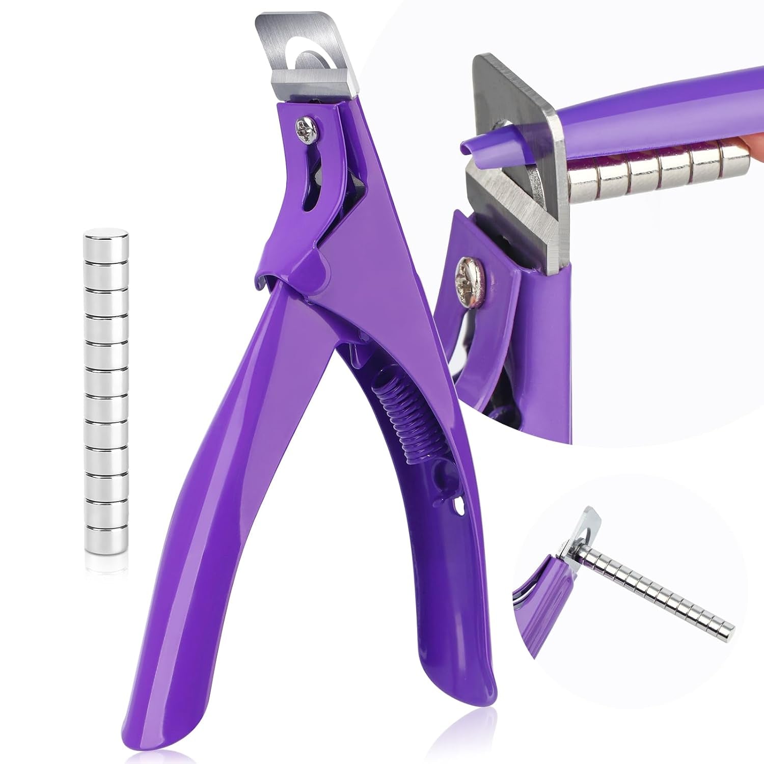 Saviland negle manicure cutter med 15 magneter, gel negle negle trimmer manicure negle cutter til kunstige negle Gel negle Akryl negle kunstige negle (rød rød)