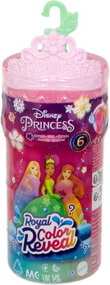 Mattel Disney Princess Royal Color Reveal Lille dukke med 6 overraskelser, inklusive duftring og 4 tilbehør (dukker kan variere), Garden Party Series HRN63