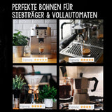 | Kaffeebohnen ekstra stærk | Espresso 100% Robusta | viel Kaffein wenig Säure | 1000g ganze Kaffee Bohnen | geigeint für Fuldautomatisk | mit Zufriedenheitsgarantie