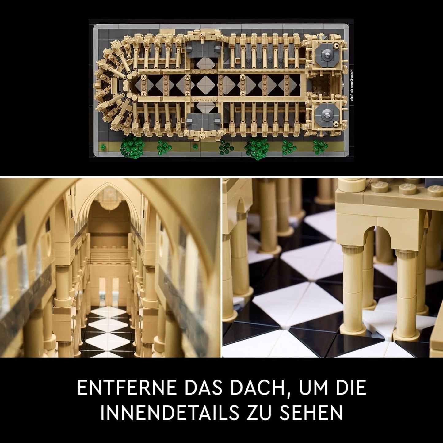 LEGO Architecture Notre-Dame De Paris, Voksen Samlerobjekt, Frankrig Souvenir, Gave til Kvinder, Mænd, Globetrottere og alle historieentusiaster, Arkitektonisk model 21061 Byggesæt Besuche den LEGO-Store