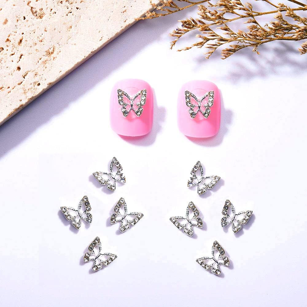 10 stykker legeret sommerfugl negle charms metal negle kunst vedhæng sten til diamanter negle ædelstene Negle smykker kunst dekorationer Negle kunst smykker fremstilling