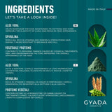 GYADA COSMETICS Spirulina hårstyrkende pakke Nærende anti-hårtab Dobbelt tips virker 250ml + bøgetræ Kam Ideel til at filtre alle hårtyper Naty Shop hårmaske