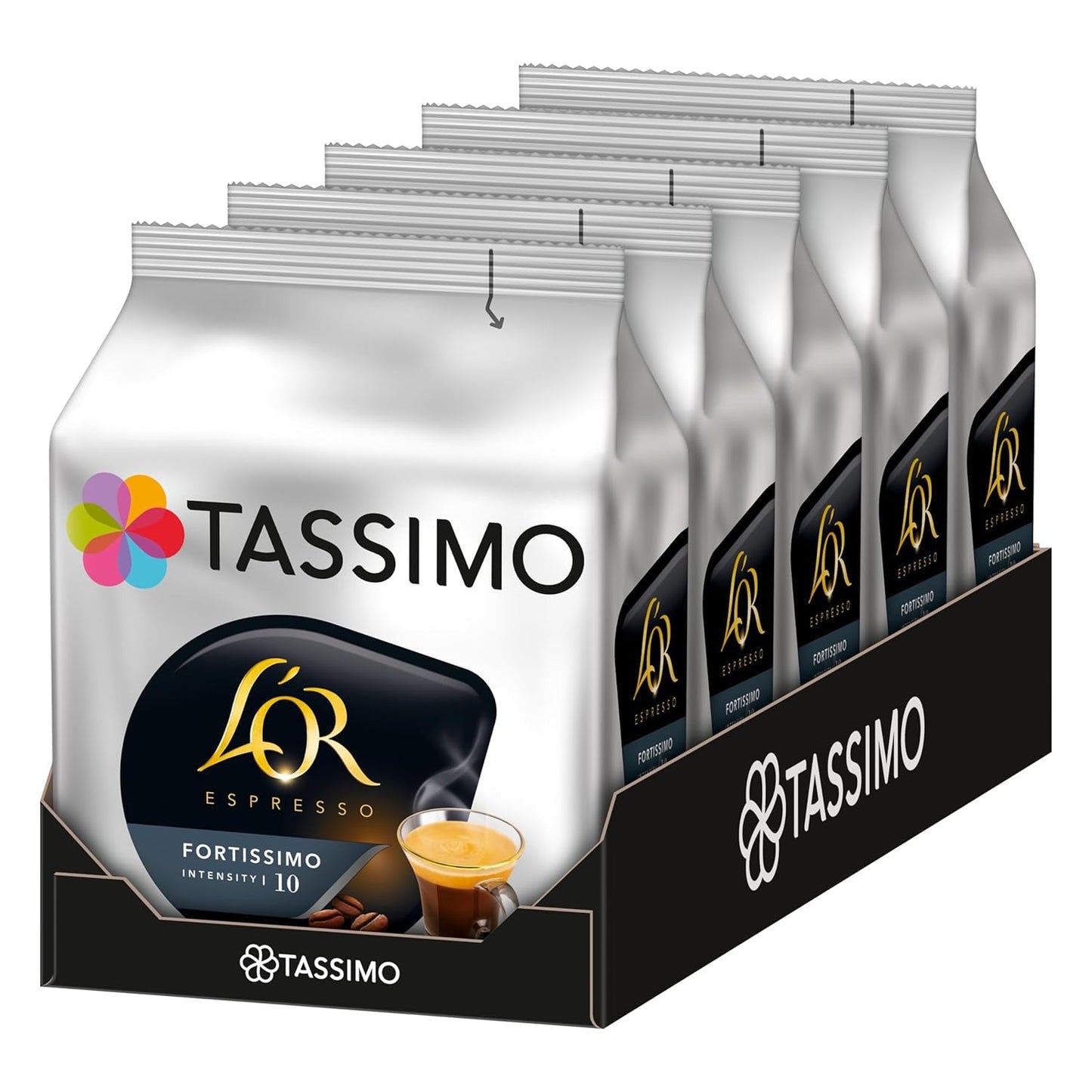 Tassimo Kapseln L'OR Espresso Fortissimo, 5 x 16 puder, 80 Kaffeekapseln
