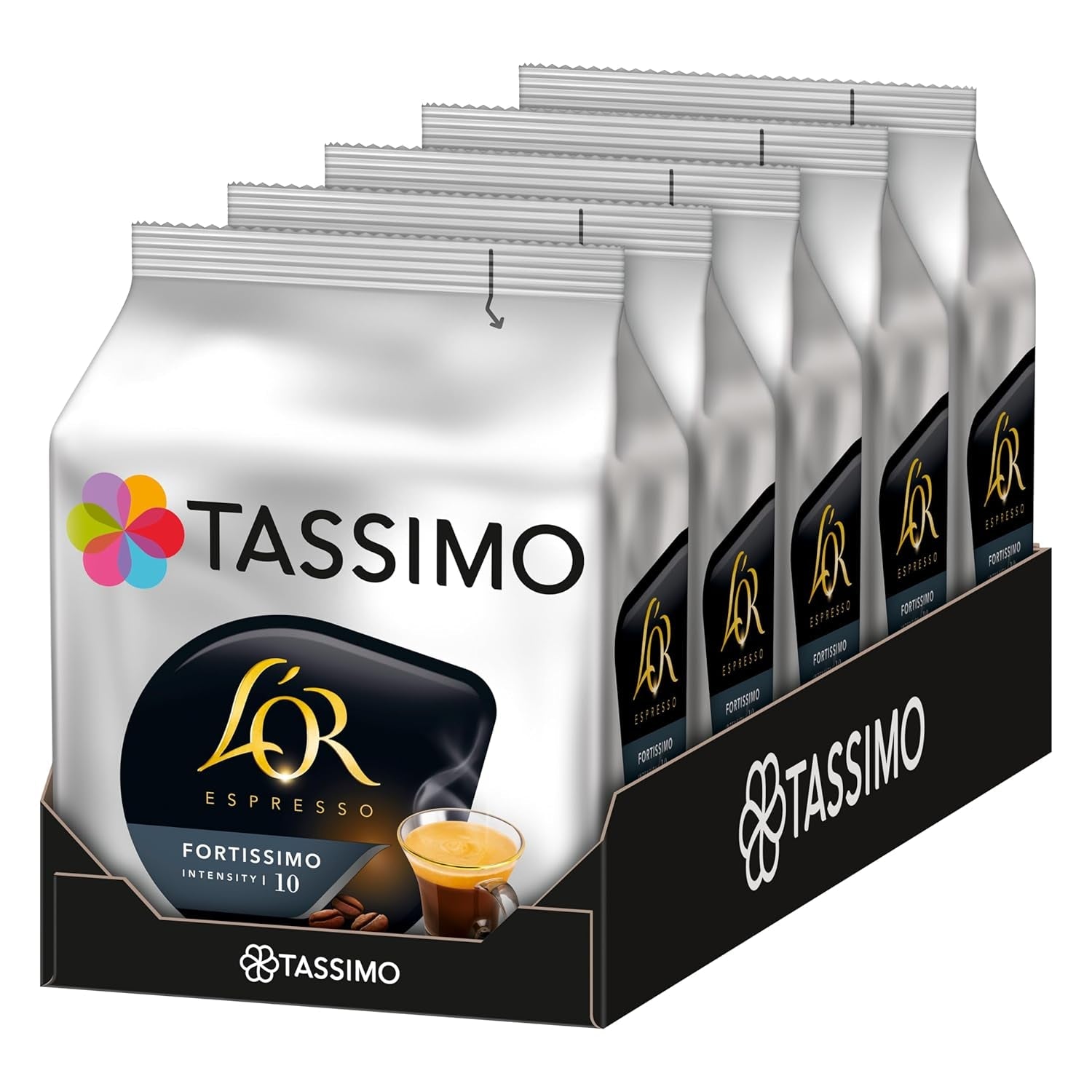 Tassimo Kapseln L'OR Espresso Fortissimo, 5 x 16 puder, 80 Kaffeekapseln