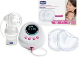 Chicco, bærbar elektrisk brystpumpe, 5 intensitetsniveauer, 150 ml Tilbehør Mad og amning Bebe Naty Shop Milchpumpe + Sauger