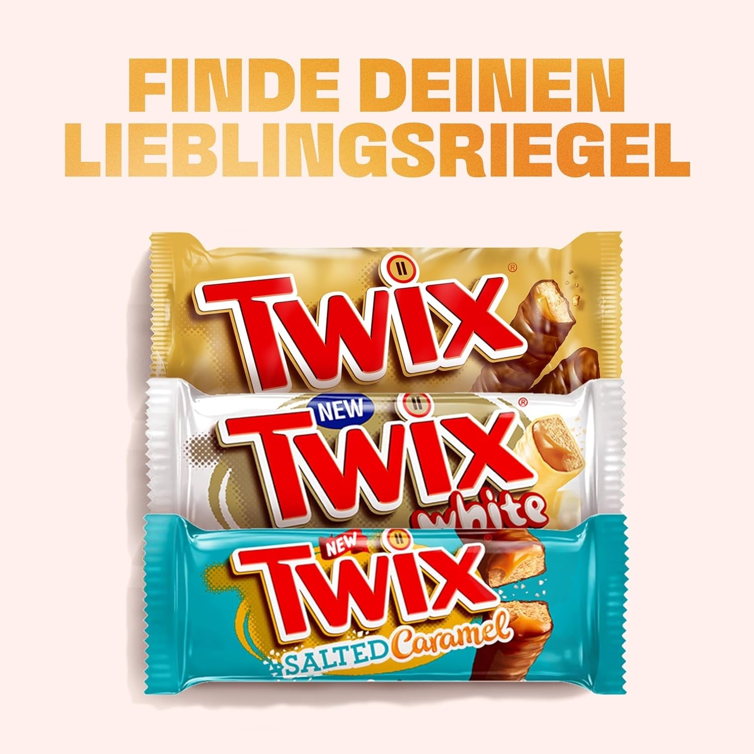 Twix hvide chokoladebarer; karamel, kiks, hvid chokolade; flere pakker chokolade; 5 barer (5 x 46 g)