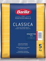 Barilla Pasta Klassische Spaghetti n.5 fra højkvalitets Hartweizen immer al dente, (1 x 500 g), smagløs