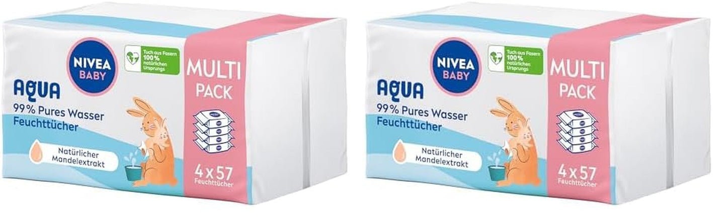 NIVEA Baby Aqua vådservietter 4x57 stk