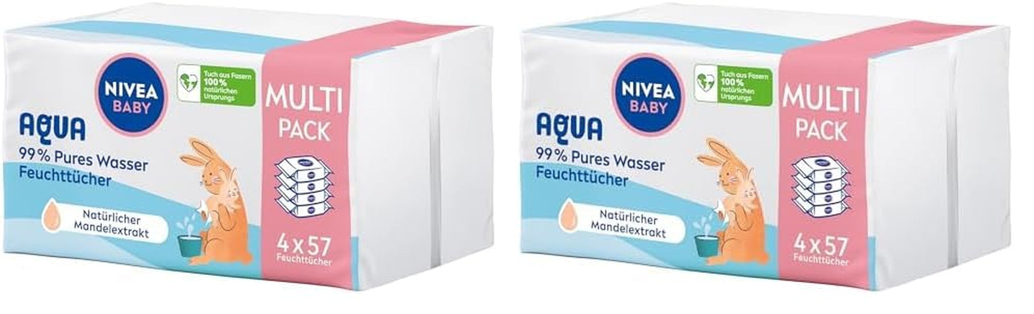 NIVEA Baby Aqua vådservietter 4x57 stk