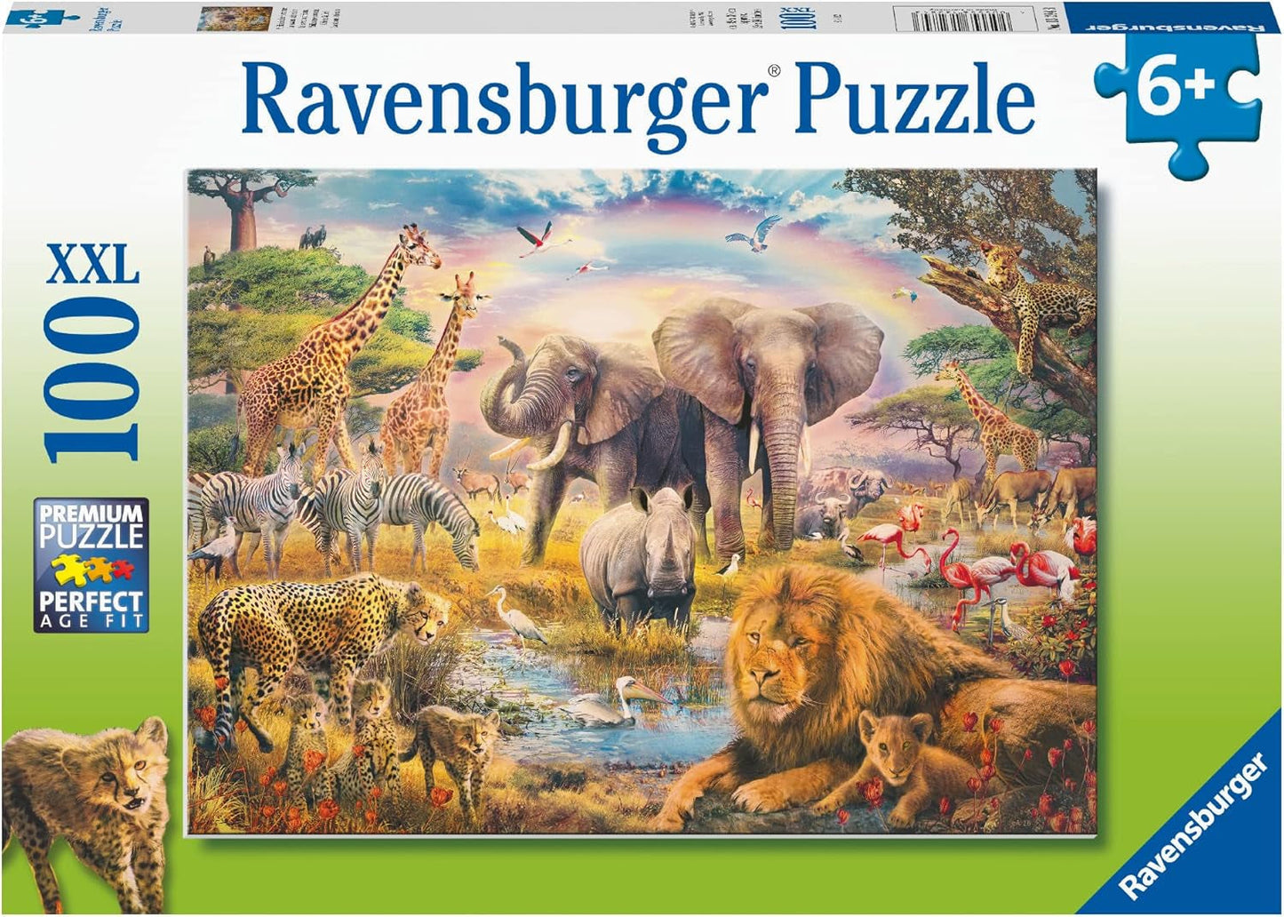 Ravensburger børnepuslespil - afrikansk savanne - 100-brikkers puslespil til børn fra 6 år og opefter Puslespil Naty Shop Standardtitel