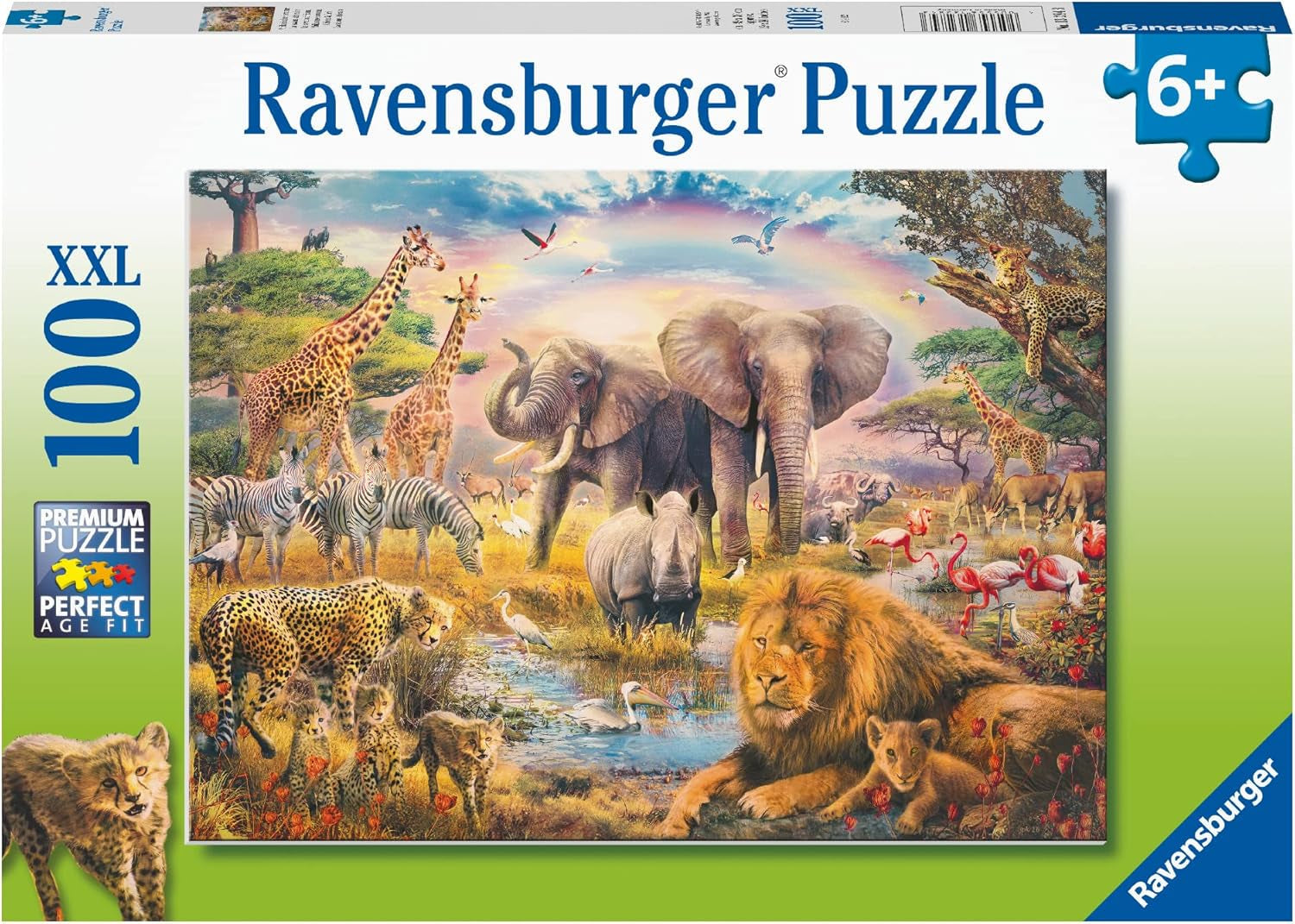 Ravensburger børnepuslespil - afrikansk savanne - 100-brikkers puslespil til børn fra 6 år og opefter Puslespil Naty Shop Standardtitel