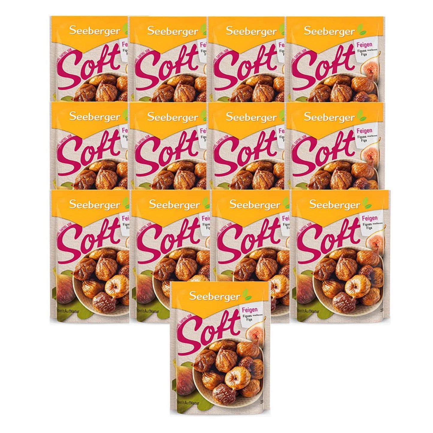 Seeberger bløde, honningsøde stenkødede bjergfigner - til ernæringsbevidste foodies, 13 x 200 gram Naty Shop dehydrerede produkter