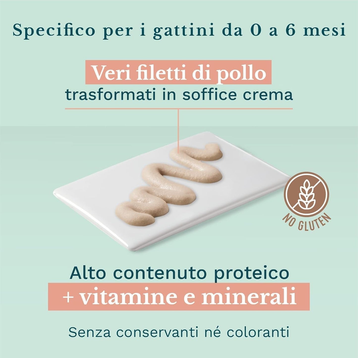 Vådfoder til små katte med fløde af kylling og kylling - Vådfoder til små katte - Vådfoder til katte med fløde af kylling, kornfri, høj i protein, vitaminer og mineraler (20 poser x 150 g)