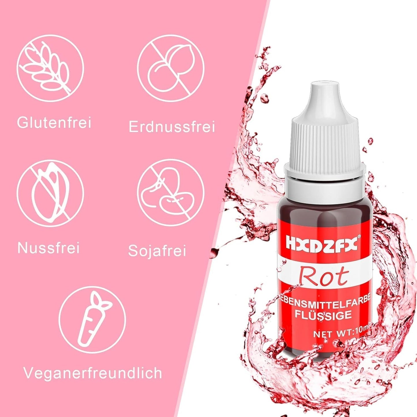 Madfarve - 8 farver flydende madfarvesæt til kagepynt, bagning, påskeægfarvning, højkoncentreret madfarve til kagepynt, gør-det-selv-håndværk, sæber - 10 ml hver
