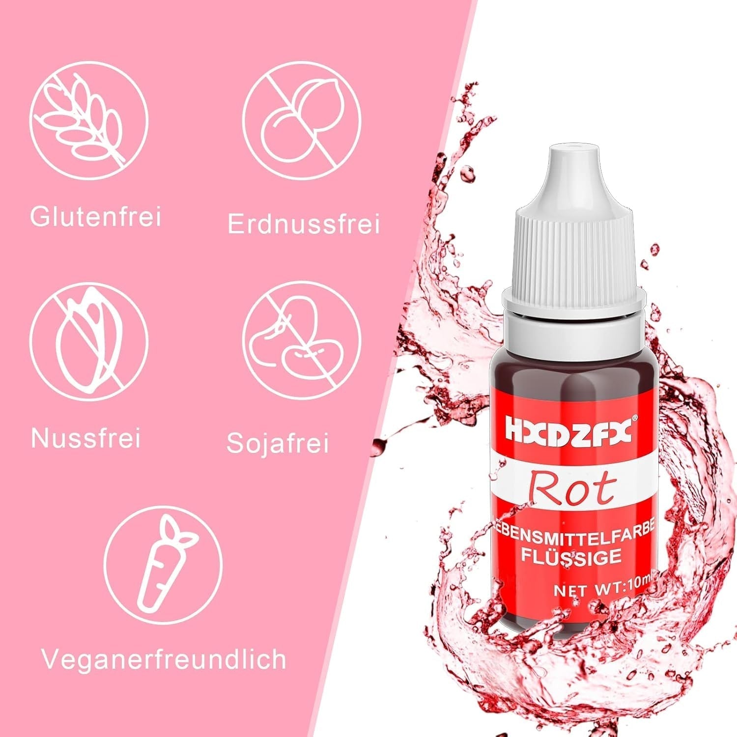 Madfarve - 8 farver flydende madfarvesæt til kagepynt, bagning, påskeægfarvning, højkoncentreret madfarve til kagepynt, gør-det-selv-håndværk, sæber - 10 ml hver