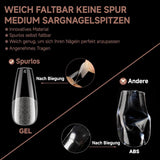 Ballerina Gel Neglespidser 216 stk. 12 Størrelser Soft Gel Negle Tips Full Cover Negle Extension Sæt Semi Matt DIY Home Art