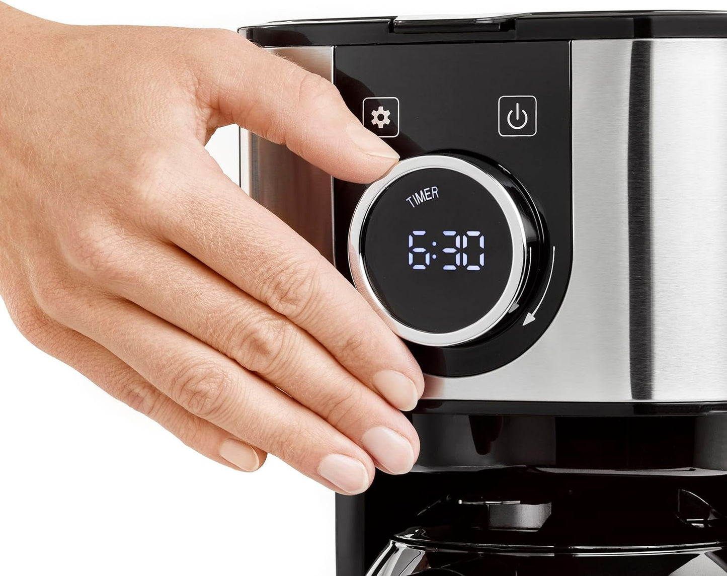 CASO Selection C 10 Thermo Design kaffemaskine – Rustfrit stålhus, 1,2 l isotermisk karaffel (10 kopper), berøringsknapper og timer, Aroma PLUS funktion, permanent filter, anti-dryp filter