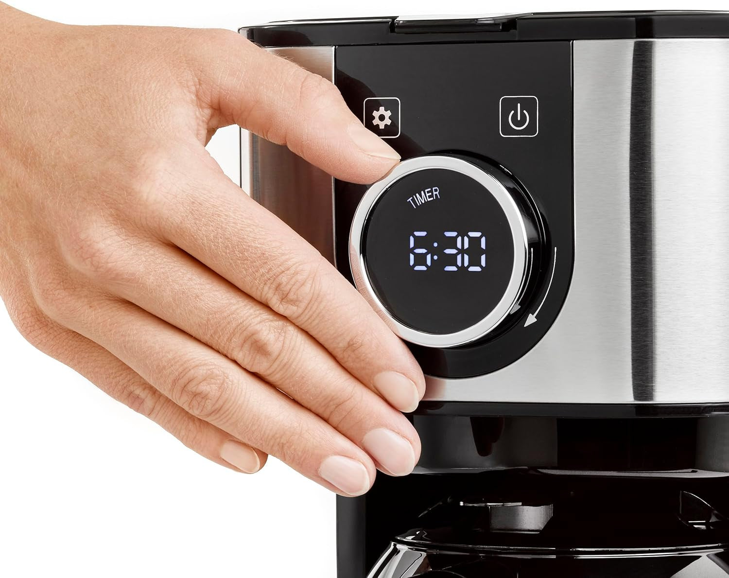 CASO Selection C 10 Thermo Design kaffemaskine – Rustfrit stålhus, 1,2 l isotermisk karaffel (10 kopper), berøringsknapper og timer, Aroma PLUS funktion, permanent filter, anti-dryp filter