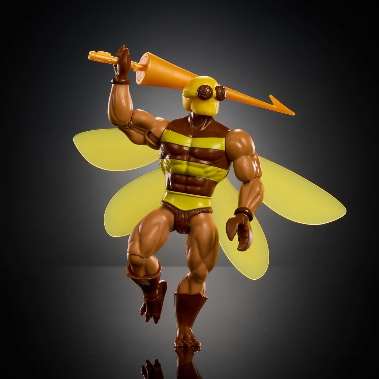 Masters of the Universe Origins Action Figur Buzz-Off fra tegneseriekollektionen, ca. 14 cm høj, fra 1980'ernes TV, Bee Leader med vinger og briller med spyd, JBM88 Actionfigurer Naty Shop