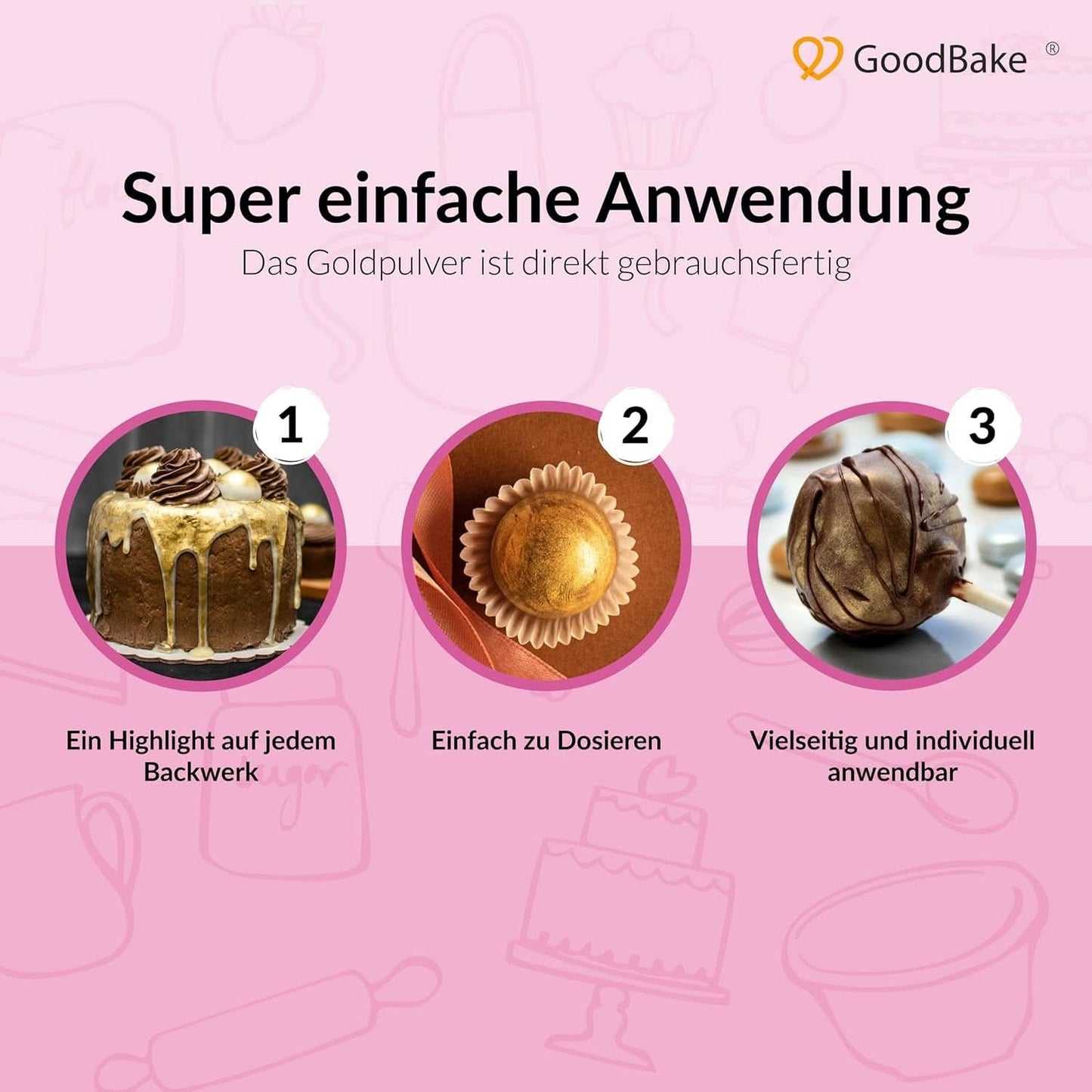 Goodbake Happy Glitter Gold - Spiselig madglitter, 10 gram Glitter Naty Shop