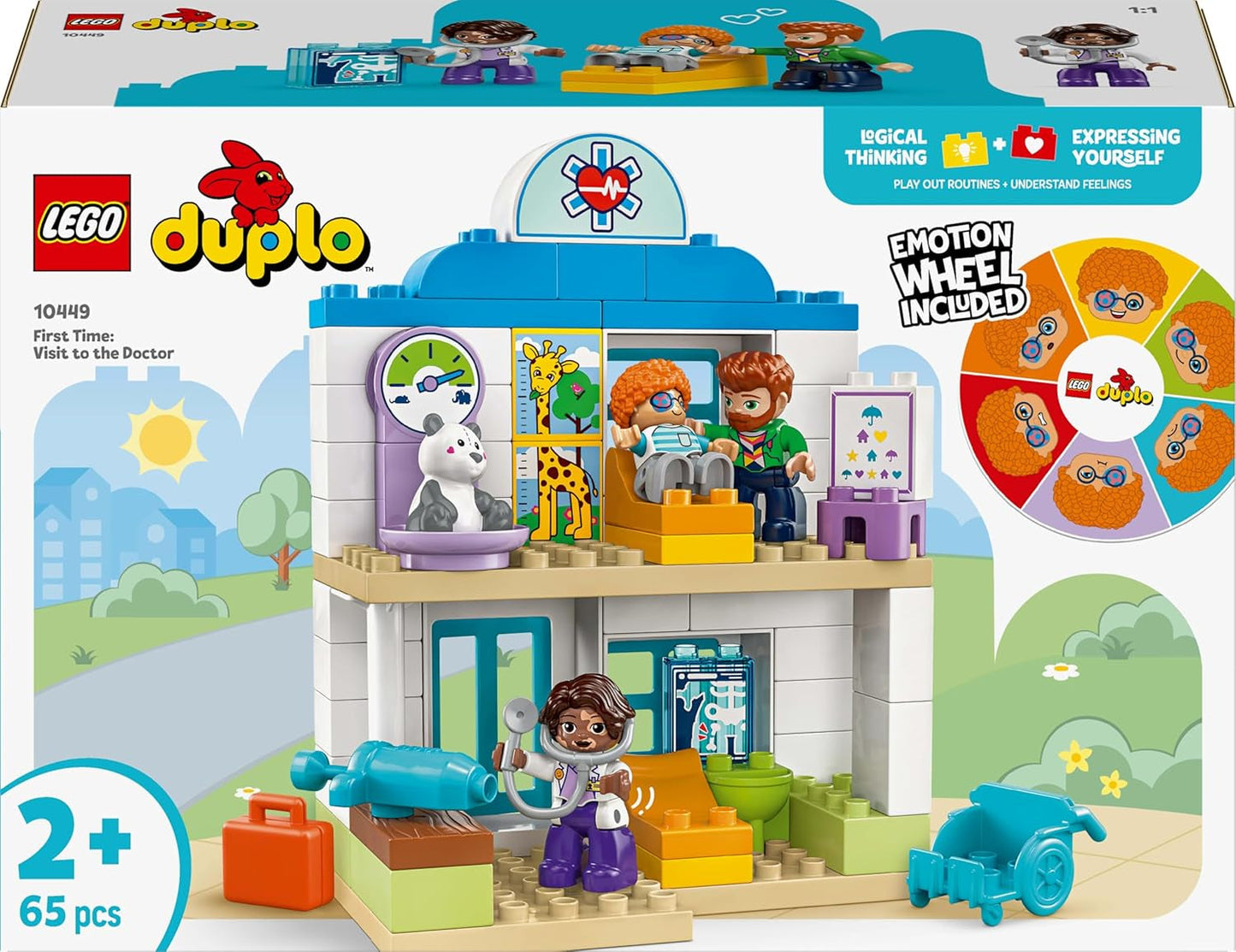 LEGO DUPLO Town Første besøg hos lægen, byggelegetøj, legesæt til fremme af finmotorik, gave til småbørn 2 år, pædagogisk legetøj, hospitalsrollespil 10449 byggesæt Besuche den LEGO-Store