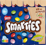 Nestlé SMARTIES Multipack, lille rulle, chokoladefarvede linser, ideel til børnefødselsdage, naturlige farver, sekskantet rulle, pakke med 12 (12x (4 x 34g))