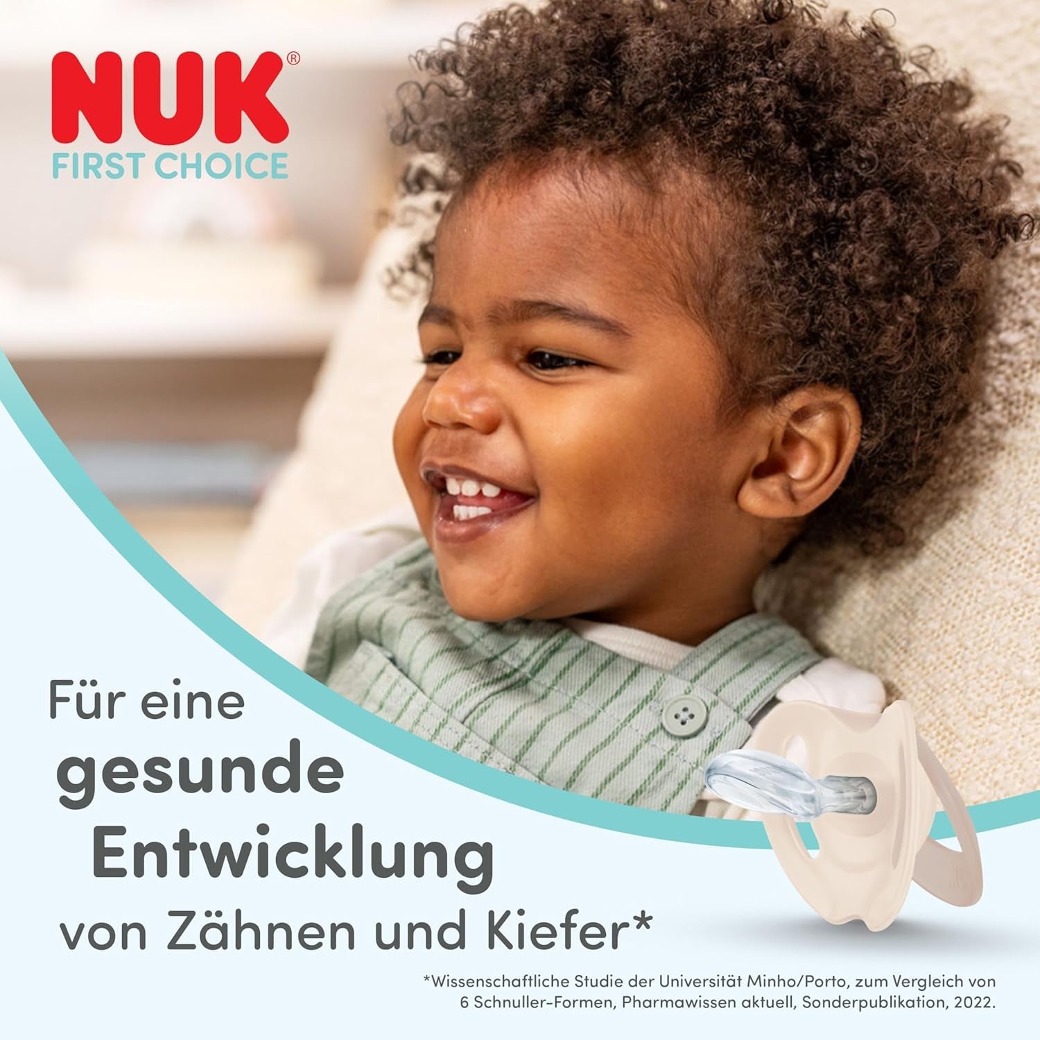NUK First Choice natsut til babyer | 6-18 måneder | Ortodontiske sutter der lyser i mørke | Beroliger 99 % af babyer** | Kanin/Får | Pakke 0-2