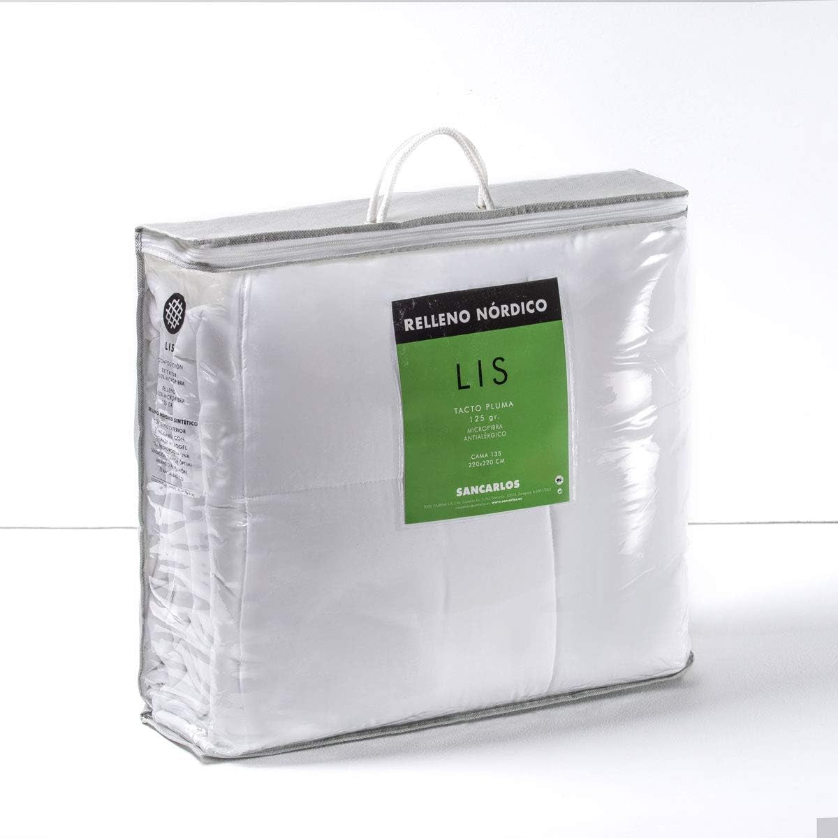 Sancarlos LIS nordisk fyld, mikrofiber 100% mikrofiber, hvid, CAMA DE 90, 150X220 Cm Dyner og dyner Naty Shop