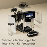 Siemens EQ900 TQ903D03 Automatisk Espressomaskine, App Control, Intuitiv Touch Display, Barista Mode, AromaBoost, Støjreduktion, Premium Kværn, Automatisk Damprensning, 1500 W, Rustfrit stål