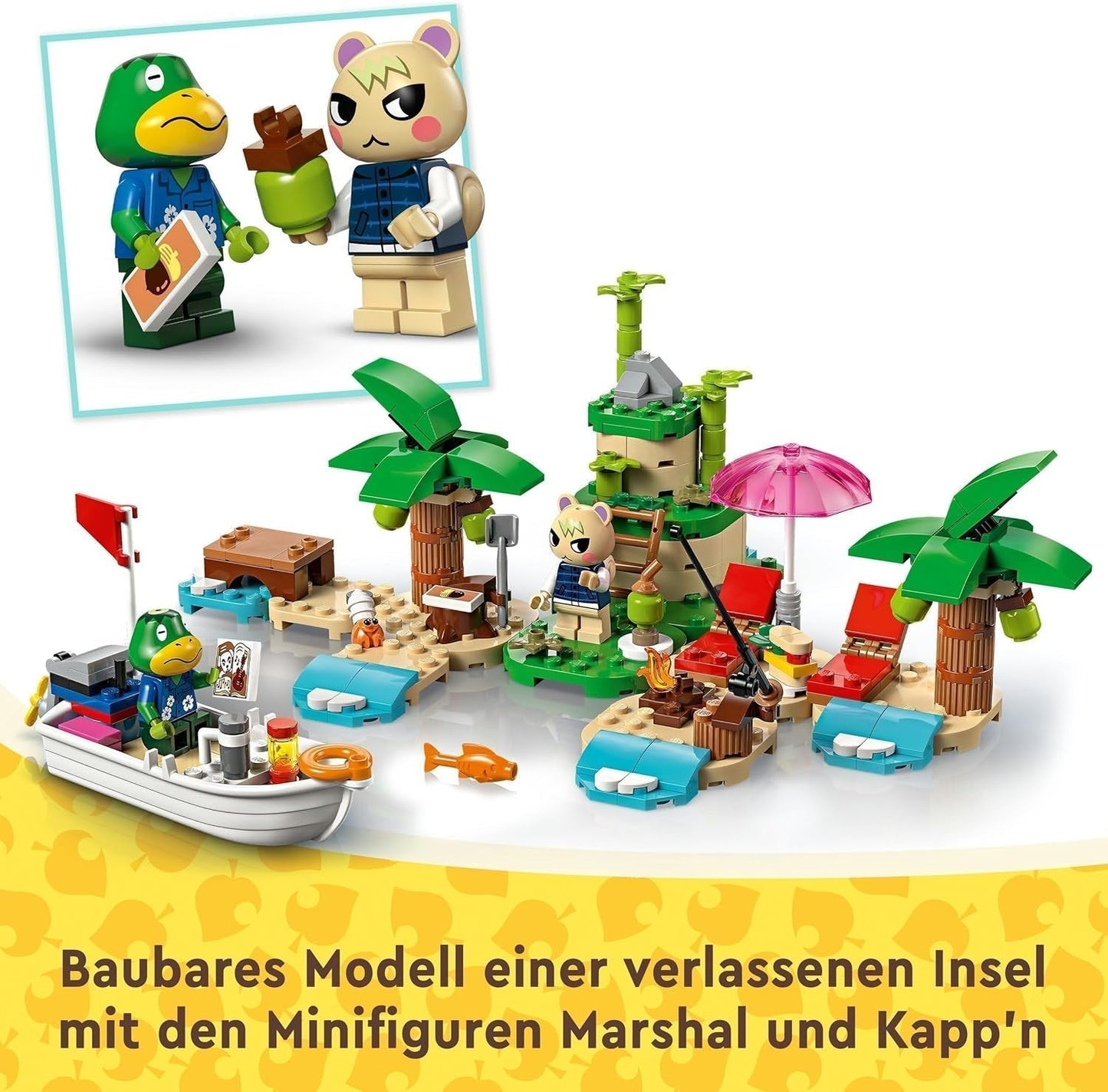 LEGO Animal Crossing Käptens Island Boat Tour, kreativt legetøj til børn med 2 minifigurer fra videospilserien inklusive Huschke, gave til piger og drenge fra 6 år 77048 Byggesæt Besuche den LEGO-Store