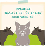 MjAMjAM - Premium våd kattefoder - Wellness - Fordøjelse - Oksekød, pakke med 12 (12 x 125 g), kornfri
