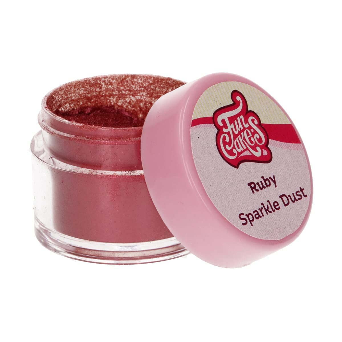 Funcakes Sparkle Dust Ruby: Mousserende pulver i fødevarekvalitet til kagedekoration, Halal-certificeret