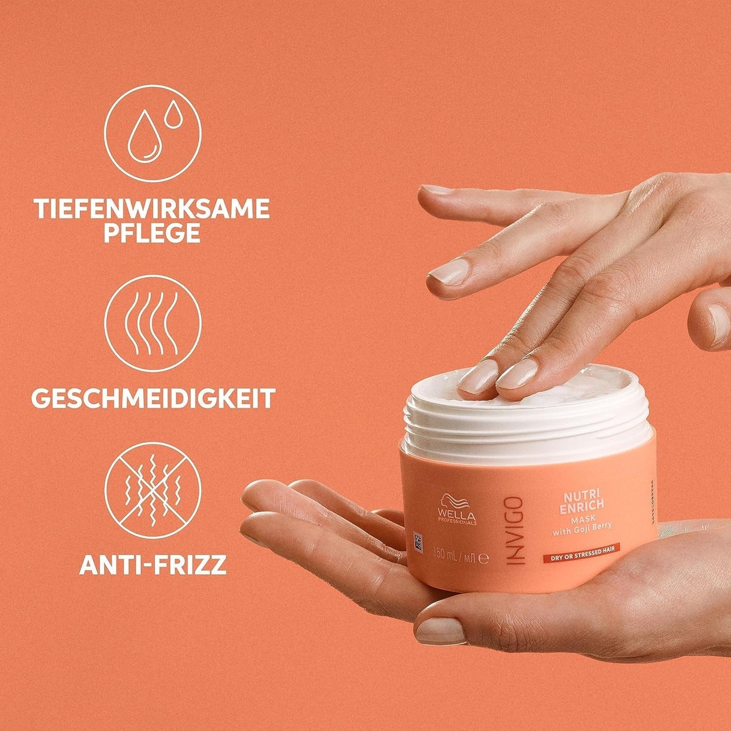 Wella Professionals Invigo Nutri Enrich - fugtgivende pleje til beskadiget hår - balsam, maske og balsam med E-vitamin, panthenol og mandler - mod krus og til livlige krøller Naty Shop Hair Mask