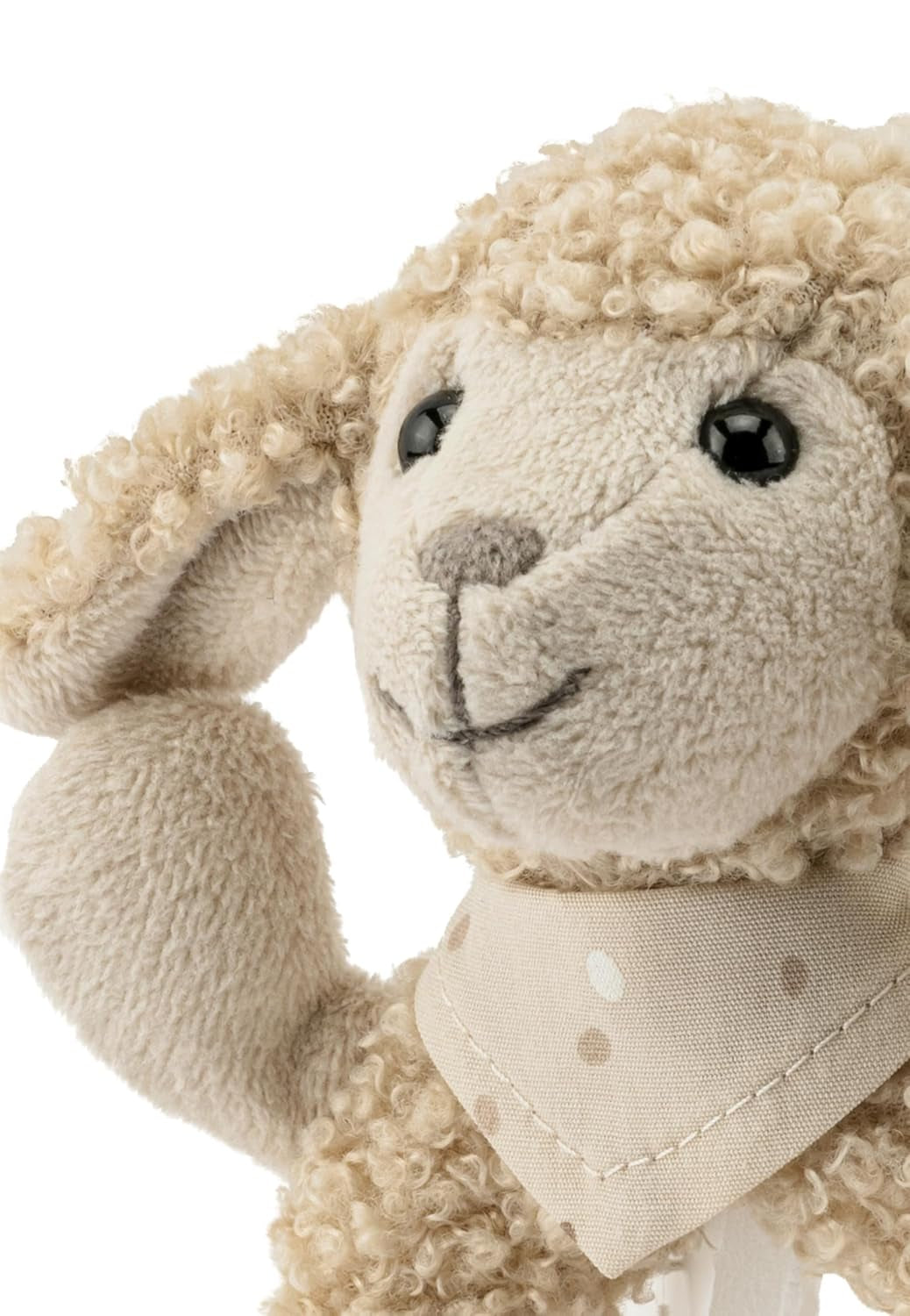 Flocke Sheep Sterntaler Catch Toy - motorisk aktivitetslegetøj til at rasle, røre og lege - plyslegetøj til babyer og børn med rattler som en loyal ven - babylegetøj lavet af blødt, sandfarvet stof Babylegetøj Naty Shop