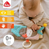 Fehn Legehandske Safari - Fingerdukker Babylegetøj Abe & elefant til at gribe og lave lyde & blød billedbog Bruno - Berøringsbog til børn med dyremotiver Babylegetøj Naty Shop