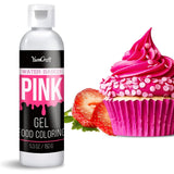 Gel-madfarve - højkoncentreret gel-madfarve til kager, bagning, påskeæg, drikkevarer - Sukkerfri madfarve til fondant, glasur, slim, kagepynt (rød fløjl, 150 g)