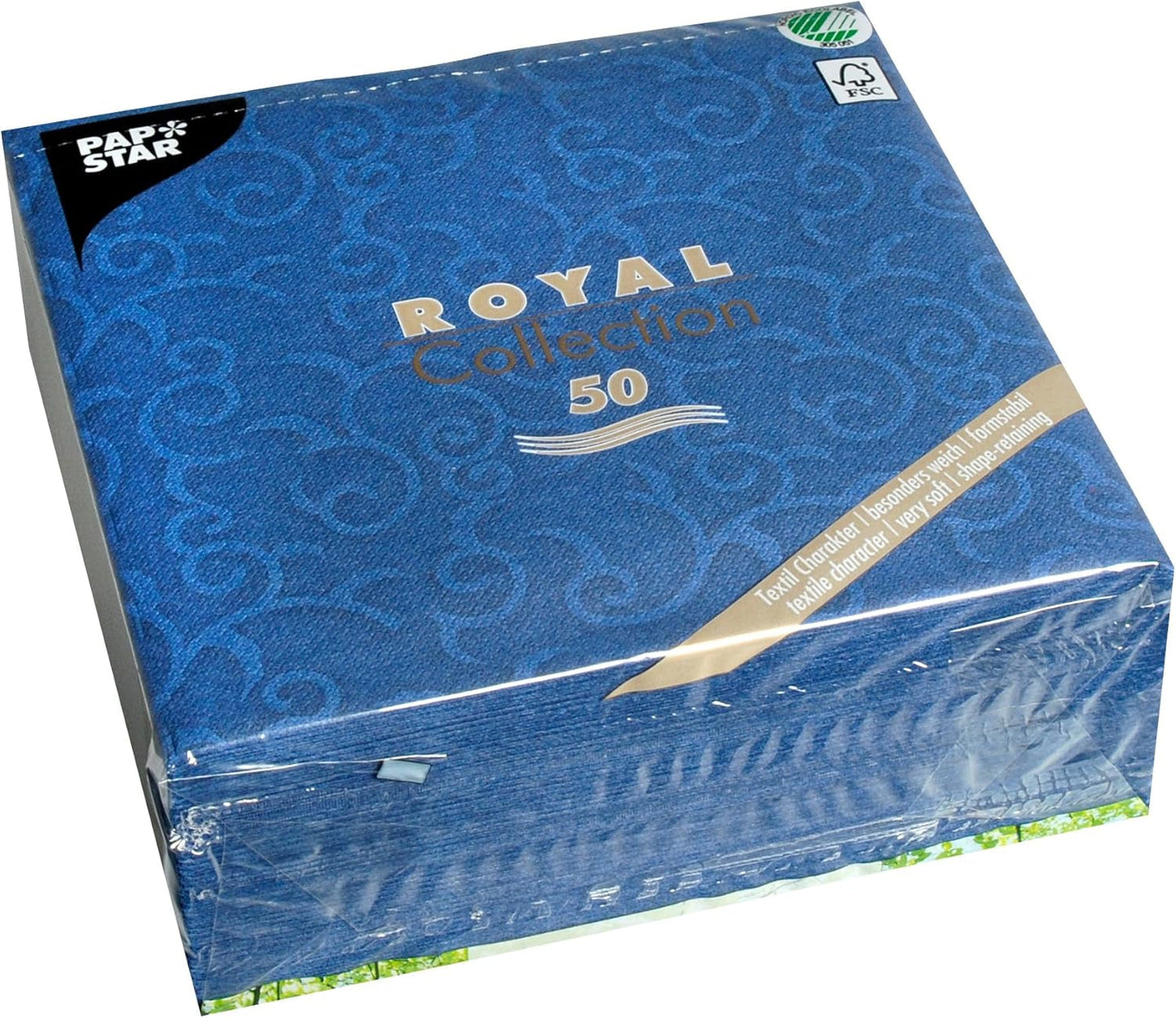 Papstar, 50 servietter "ROYAL Collection" 1/4 gange 40 Cm X 40 Cm champagne "Casali", #84877